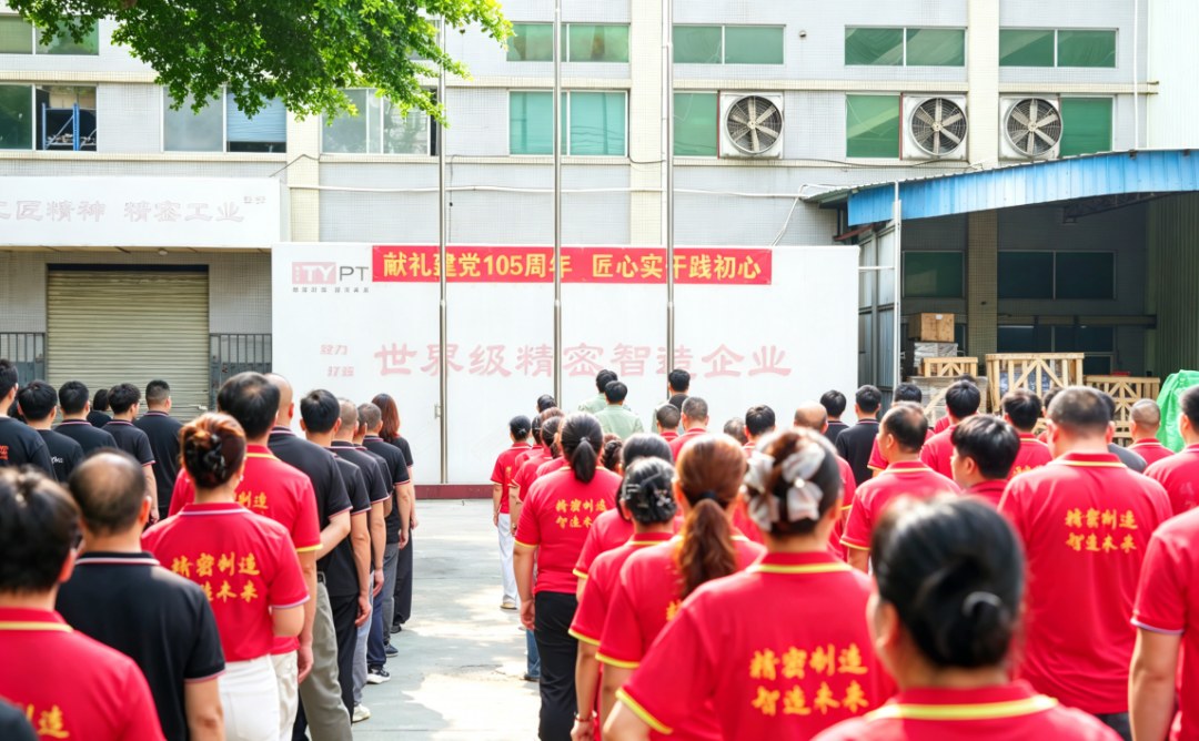 党员面向党旗列队